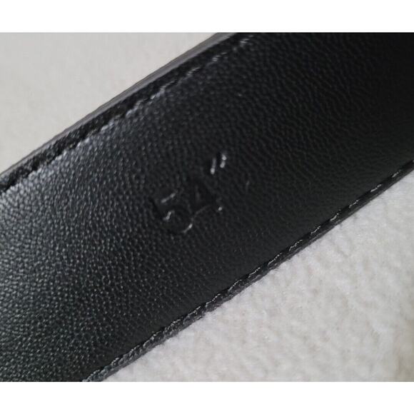 Stacy Adams Men's Size 54 Genuine Leather Lizard Skin Print Belt Black Silver - Picture 3 of 9